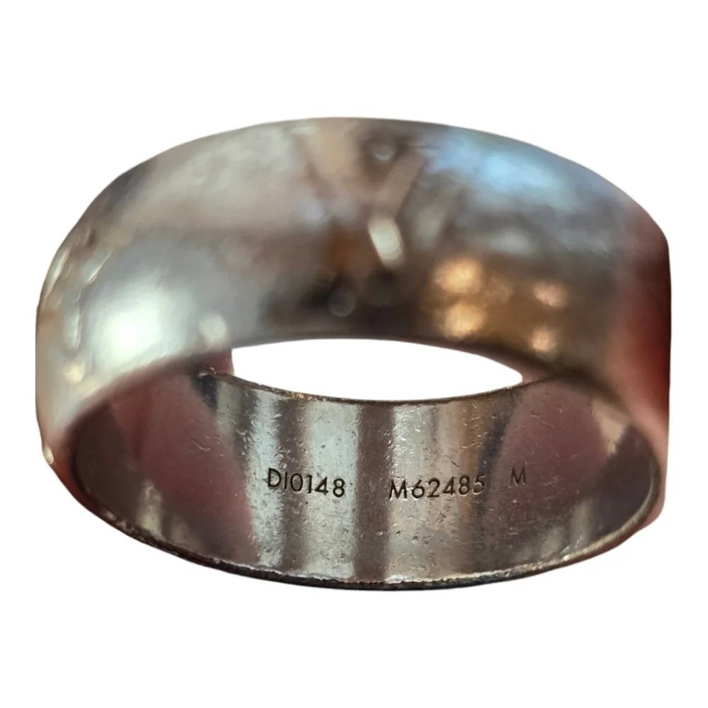 Louis Vuitton Men's Zamac Monogram Palladium Wide Band Ring 9